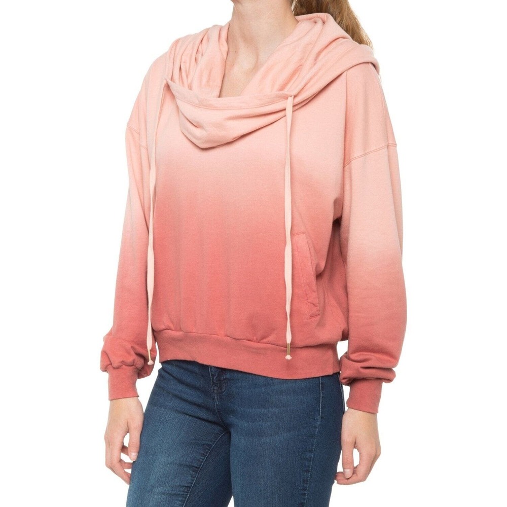 Young, Fabulous, & Broke Hoodie Women's Terra Cotta Ombre Cowl Neck Size‎ Medium